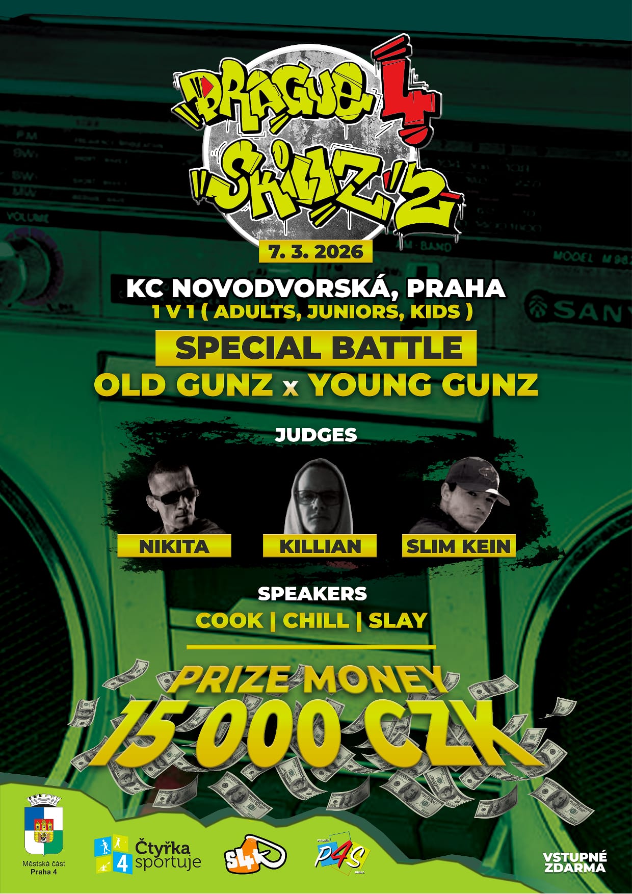 Prague 4 Skillz #2: International B Boy Breaking Battle in Prague at KC Novodvorská