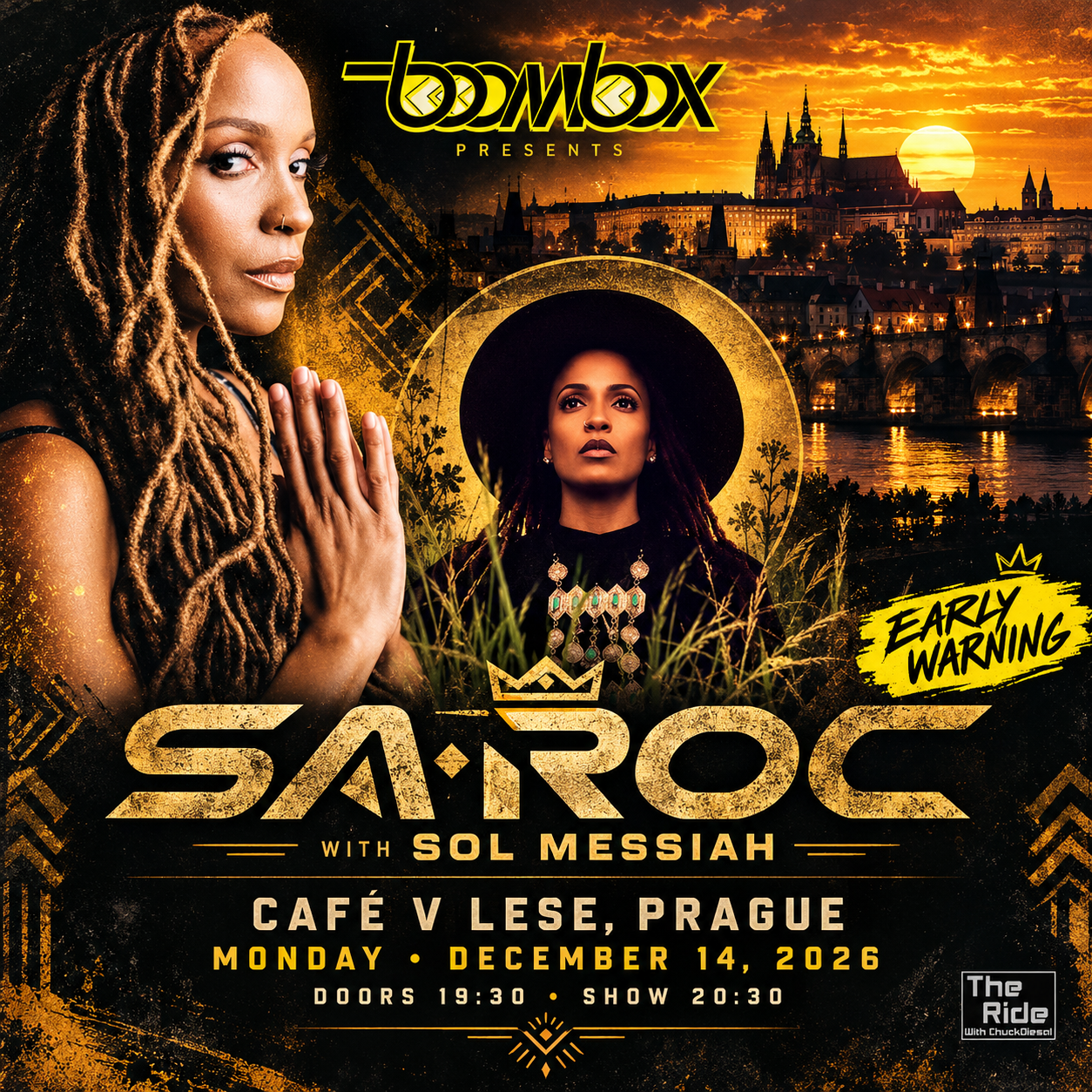 Sa-Roc & Sol Messiah Bring Goddess Boombox to Prague This December